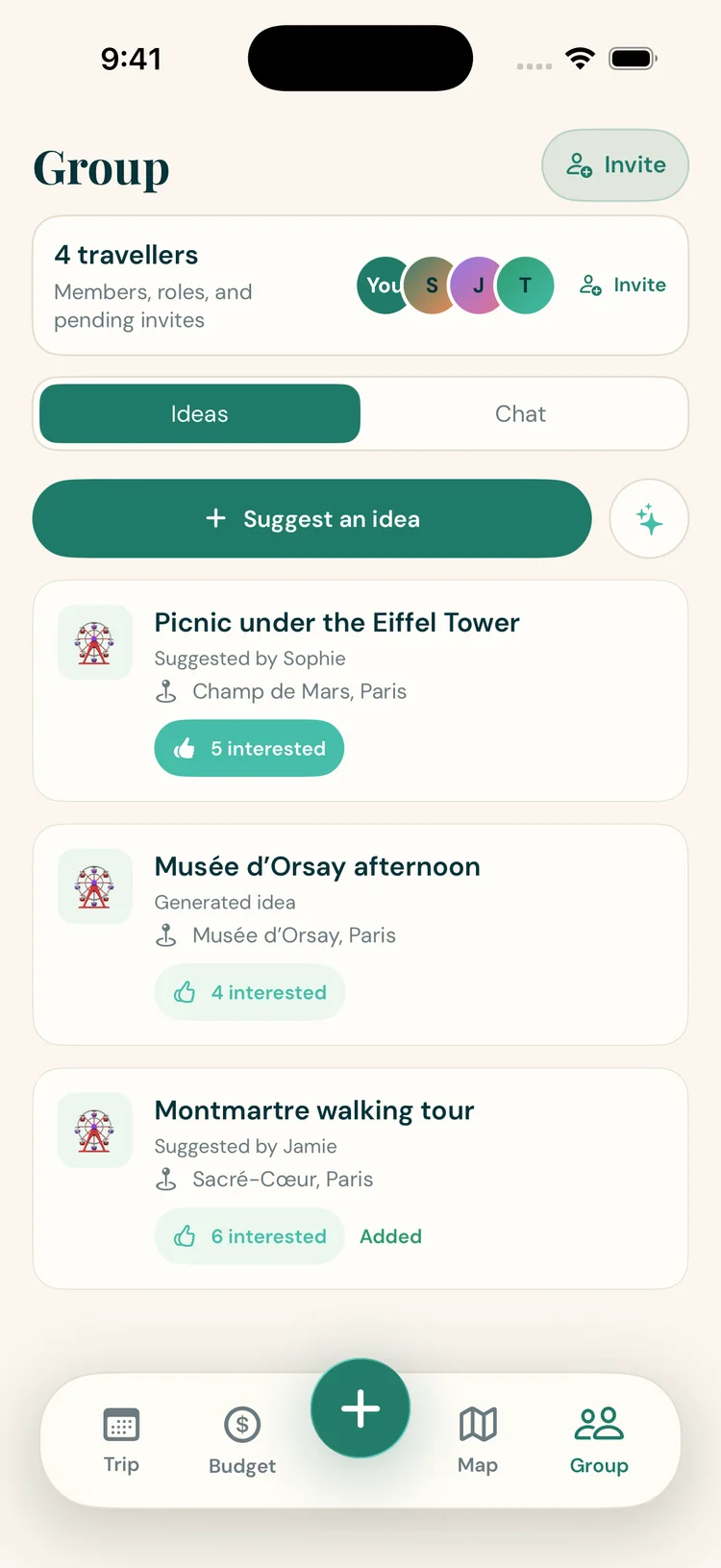 Voyazh group screen