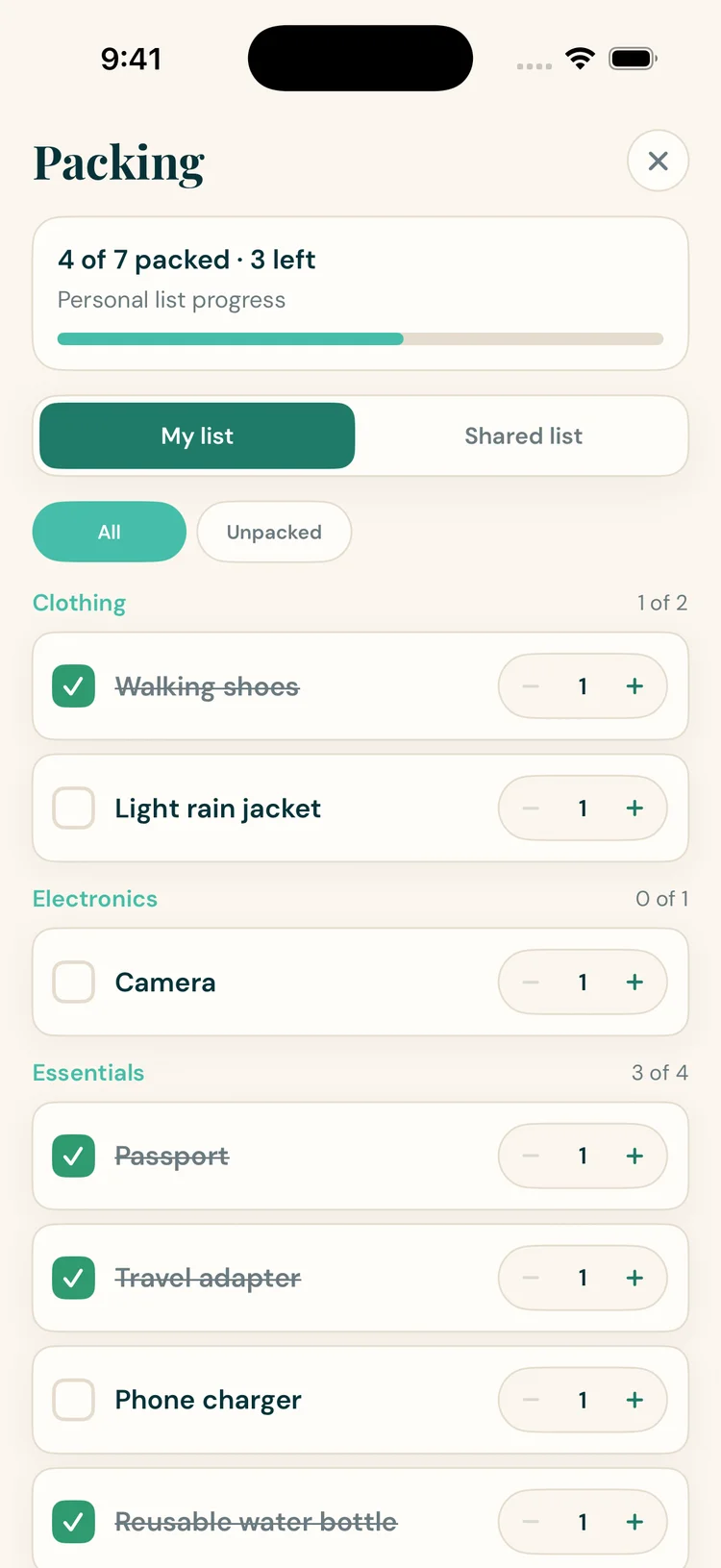 Voyazh packing screen